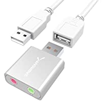 Los mejores  - Sabrent Adaptador Externo de Sonido estéreo de Aluminio para Windows y Mac. No Necesita Controladores ni instaladores…